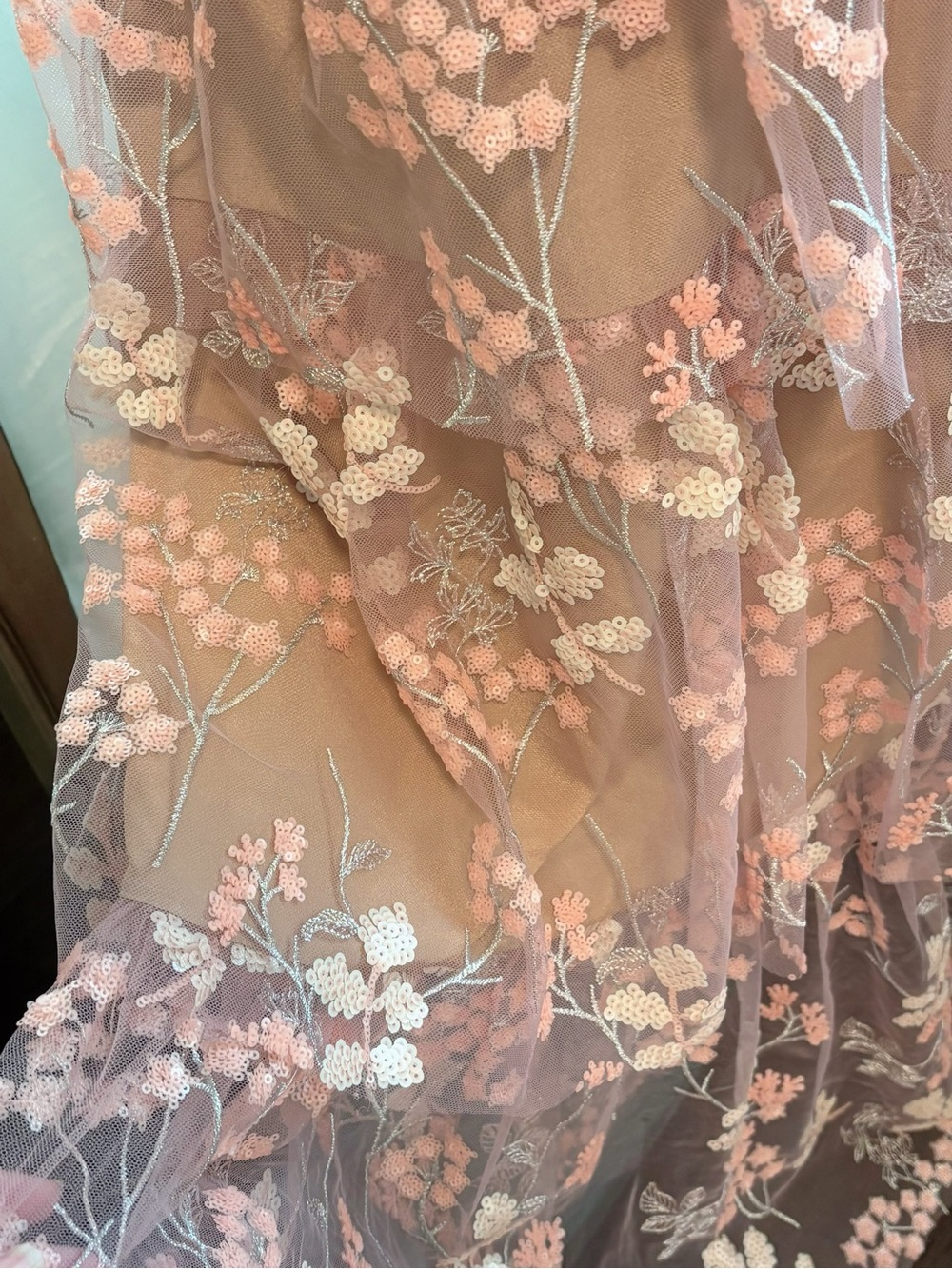 Self-Portrait Flower Mesh Tiered Dress - Picture 4 of 5